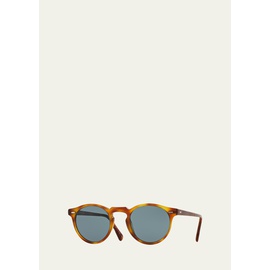 올리버 피플스 Oliver Peoples Gregory Peck Round Plastic Sunglasses, Brown/Tortoise 1501839