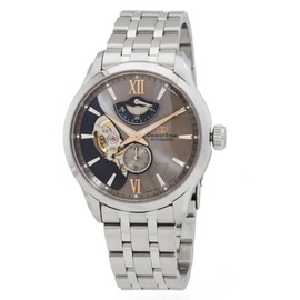 Orient MEN'S Layered Skeleton Contemporary Stainless Steel Grey Dial Watch RE-AV0B09N