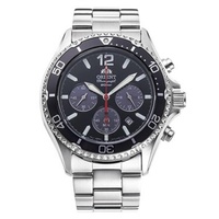 Orient MEN'S Sports Chronograph Stainless Steel Black Dial Watch RA-TX0202B10B