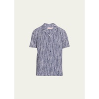 Orlebar Brown Mens Toweling Fern-Print Camp Shirt 4576517