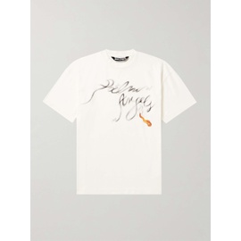 팜엔젤스 PALM ANGELS Foggy Logo-Print Cotton-Jersey T-Shirt 1647597321225250