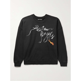 팜엔젤스 PALM ANGELS Foggy Logo-Print Cotton-Jersey Sweatshirt 1647597321225240