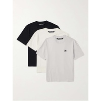 팜엔젤스 PALM ANGELS Three-Pack Logo-Embroidered Cotton-Jersey T-Shirts 1647597321225200