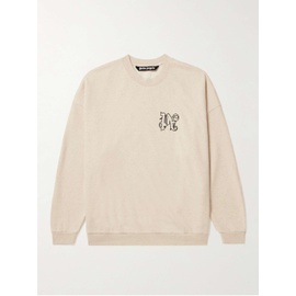 팜엔젤스 PALM ANGELS Logo-Embroidered Cotton and Linen-Blend Jersey Sweatshirt 1647597314800617