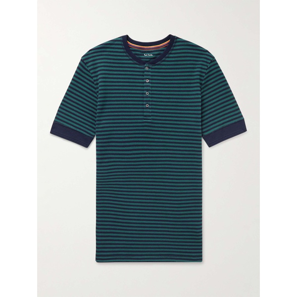 폴스미스 PAUL SMITH Striped Cotton and Modal-Blend Pique Henley T-Shirt 1647597292598137