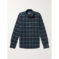 PETER MILLAR Button-Down Collar Checked Cotton-Flannel Shirt 43769801097218188
