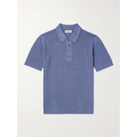 PIACENZA 1733 Pointelle-Knit Silk and Linen-Blend Polo Shirt 1647597330960355