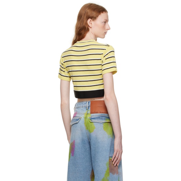  팜엔젤스 Palm Angels Yellow & Black Stripe T-Shirt 231695F110077