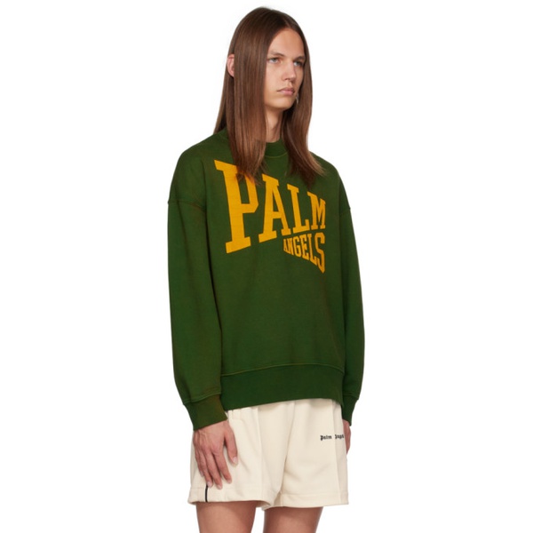  팜엔젤스 Palm Angels Green College Sweatshirt 232695M204008