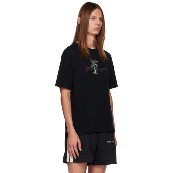  팜엔젤스 Palm Angels Black Printed T-Shirt 232695M213016