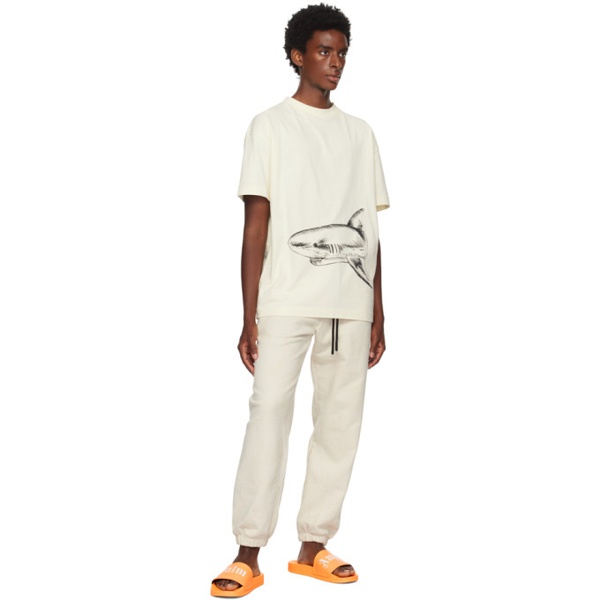  팜엔젤스 Palm Angels 오프화이트 Off-White Broken Shark Classic T-Shirt 231695M213035