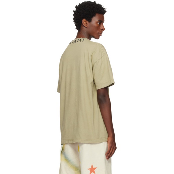  팜엔젤스 Palm Angels Khaki Faded T-Shirt 231695M213050
