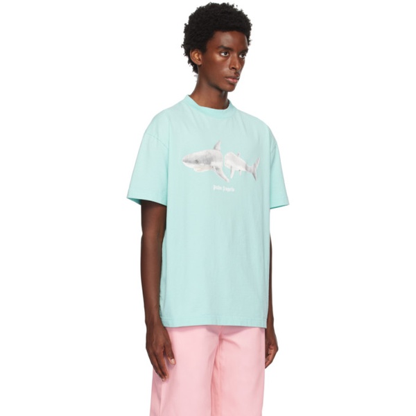  팜엔젤스 Palm Angels Blue Shark Classic T-Shirt 231695M213037