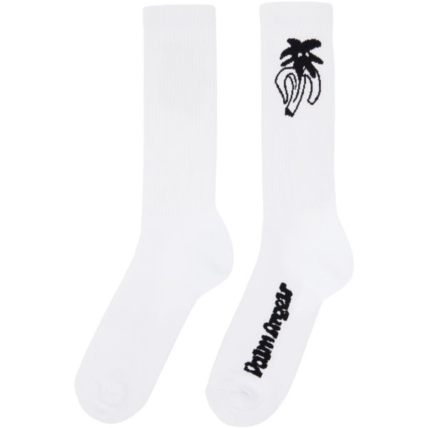  팜엔젤스 Palm Angels White Jimmy Socks 232695M220006