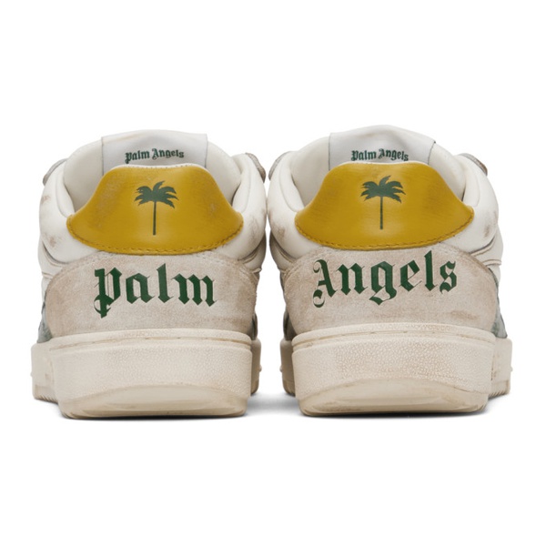  팜엔젤스 Palm Angels White & Green University Sneakers 232695M237015