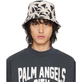 팜엔젤스 Palm Angels Black & 오프화이트 Off-White Allover Palms Bucket Hat 241695M140000