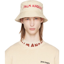 팜엔젤스 Palm Angels 오프화이트 Off-White Logo Bucket Hat 241695M140005