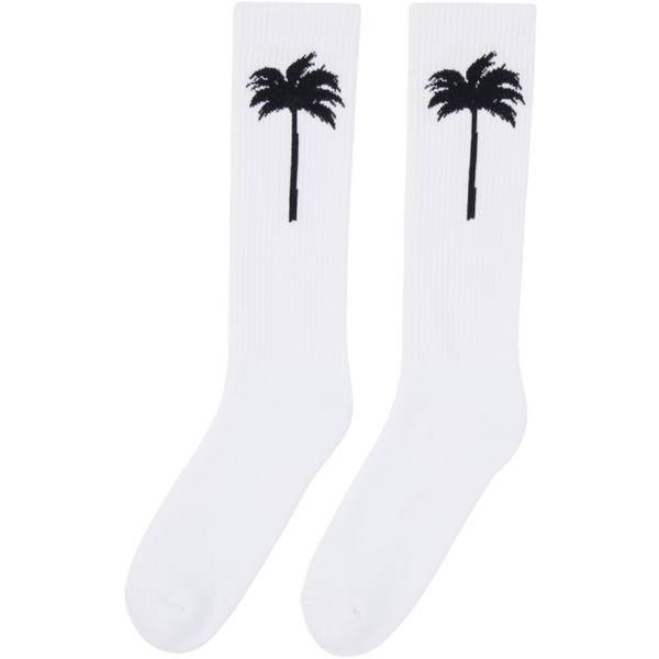  팜엔젤스 Palm Angels 오프화이트 Off-White The Palm Socks 241695M220005