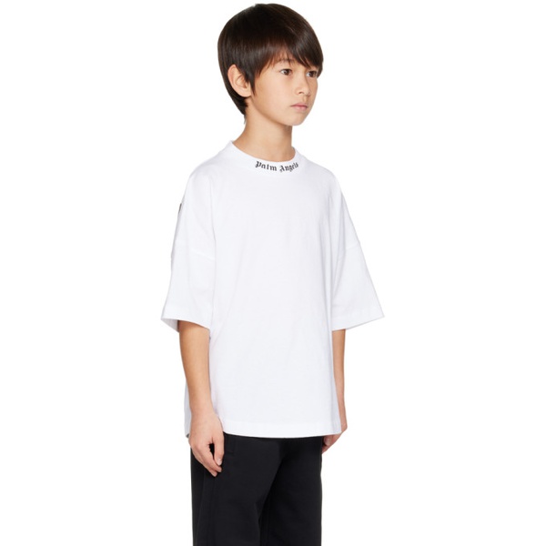  팜엔젤스 Palm Angels Kids White Printed T-Shirt 241695M703013