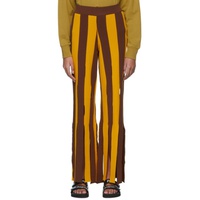 팜엔젤스 Palm Angels Yellow & Brown Viscose Lounge Pants 221695F086035