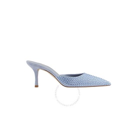 Paris Texas Light Sapphire Hollywood 75 Embellished Suede Heeled Mules PX833 XSACH Light Sapphire