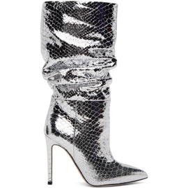Paris Texas Silver Snake Slouchy Boots 232616F114002