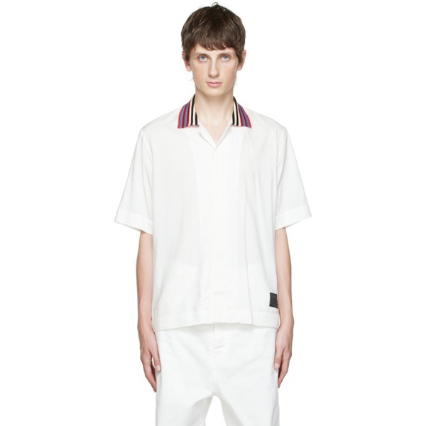  폴스미스 Paul Smith White Knitted Collar Shirt 221260M192022