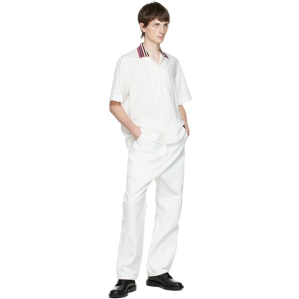  폴스미스 Paul Smith White Knitted Collar Shirt 221260M192022