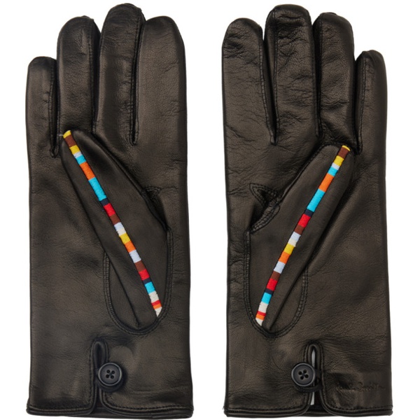  폴스미스 Paul Smith Black Signature Stripe Gloves 232260M135008