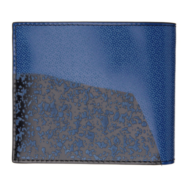  폴스미스 Paul Smith Black & Blue Rug Print Wallet 232260M164011