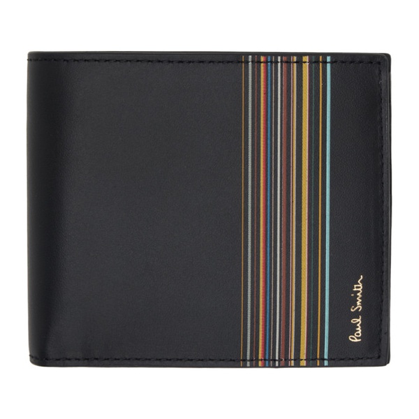  폴스미스 Paul Smith Black Signature Stripe Wallet 232260M164015
