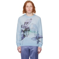 폴스미스 Paul Smith Blue Printed Sweater 241260M201000