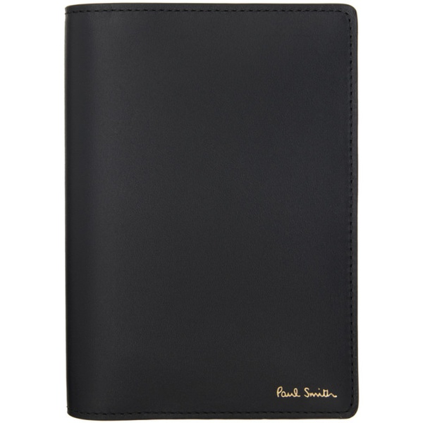  폴스미스 Paul Smith Black Signature Stripe Leather Passport Holder 241260M162001