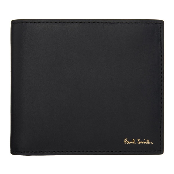  폴스미스 Paul Smith Black Leather Signature Stripe Interior Billfold Wallet 241260M164003