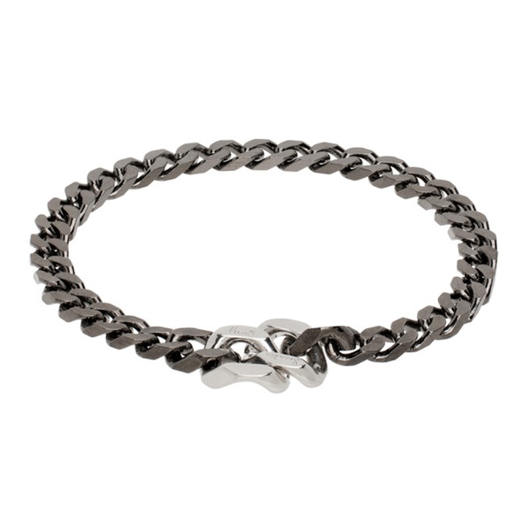  폴스미스 Paul Smith Gunmetal Curb Chain Bracelet 241260M142002
