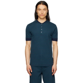 폴스미스 Paul Smith Blue & Black Striped T-Shirt 231260M213020