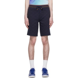 폴스미스 Paul Smith Blue Jacquard Shorts 231260M193021