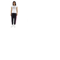 Philipp Plein Ladies White/Multi Love Crystal Logo Cotton T-shirt S18CWTK0568PJY002N WH/MLT