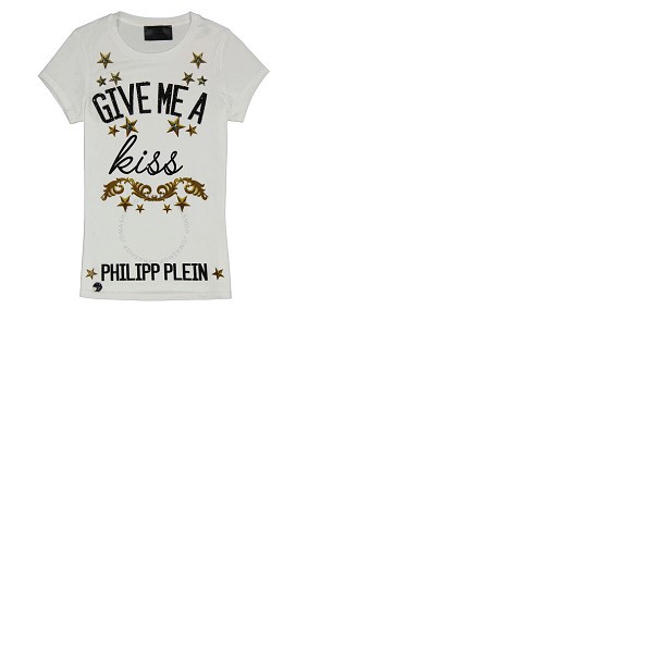  Philipp Plein Ladies Olev White Cotton Jersey T-shirt S18CWTK0625PJY002N