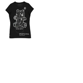 Philipp Plein Ladies Black Teddy Bear Round Neck T-shirt A18C WTK1130 PJY002N 02