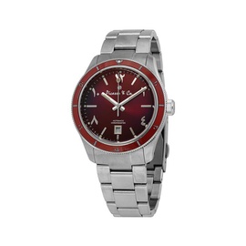 Picasso And Co Automatic Red Dial Stainless Steel Mens Watch PWSOR001