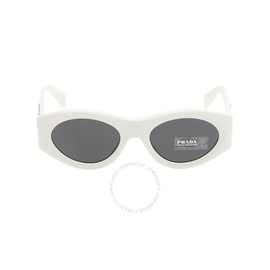 Prada Dark Grey Oval Ladies Sunglasses PR 20ZS 1425S0 53