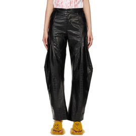 Puppets and Puppets Black Elliot Faux-Leather Trousers 241956F084000