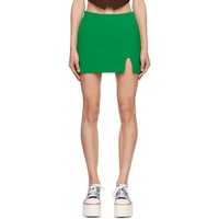 푸시버튼 Pushbutton SSENE Exclusive Green Slit-Cut Miniskirt 222252F090012