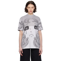 푸시버튼 Pushbutton Black & White Pixel Crying Girl T-Shirt 241252F110045