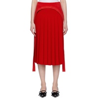 푸시버튼 Pushbutton Red Pleated Midi Skirt 241252F092004