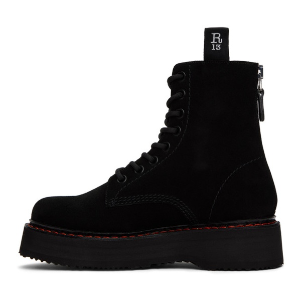  알썰틴 R13 Black Single Stack Boots 232021F113010