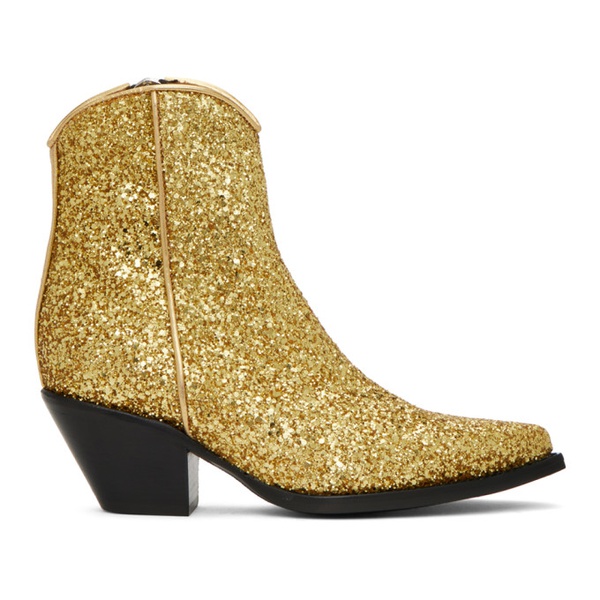  알썰틴 R13 Gold Skinny Ankle Cowboy Boots 241021F113002