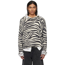 알썰틴 R13 Black & White Zebra Sweater 241021M201004