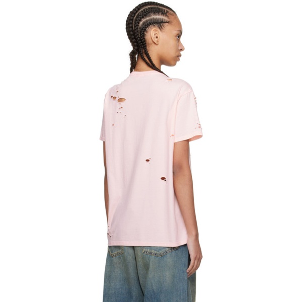  알썰틴 R13 Pink Printed T-Shirt 241021F110004